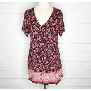 Staring at Stars Cold Shoulder Printed Button Front Tunic Dress Size M